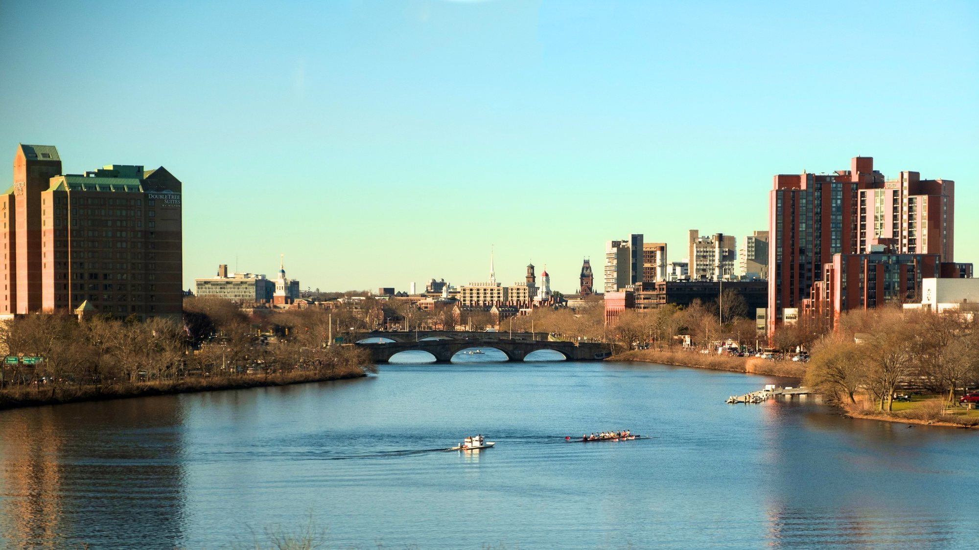 The Charles River and the towers of Cambridge