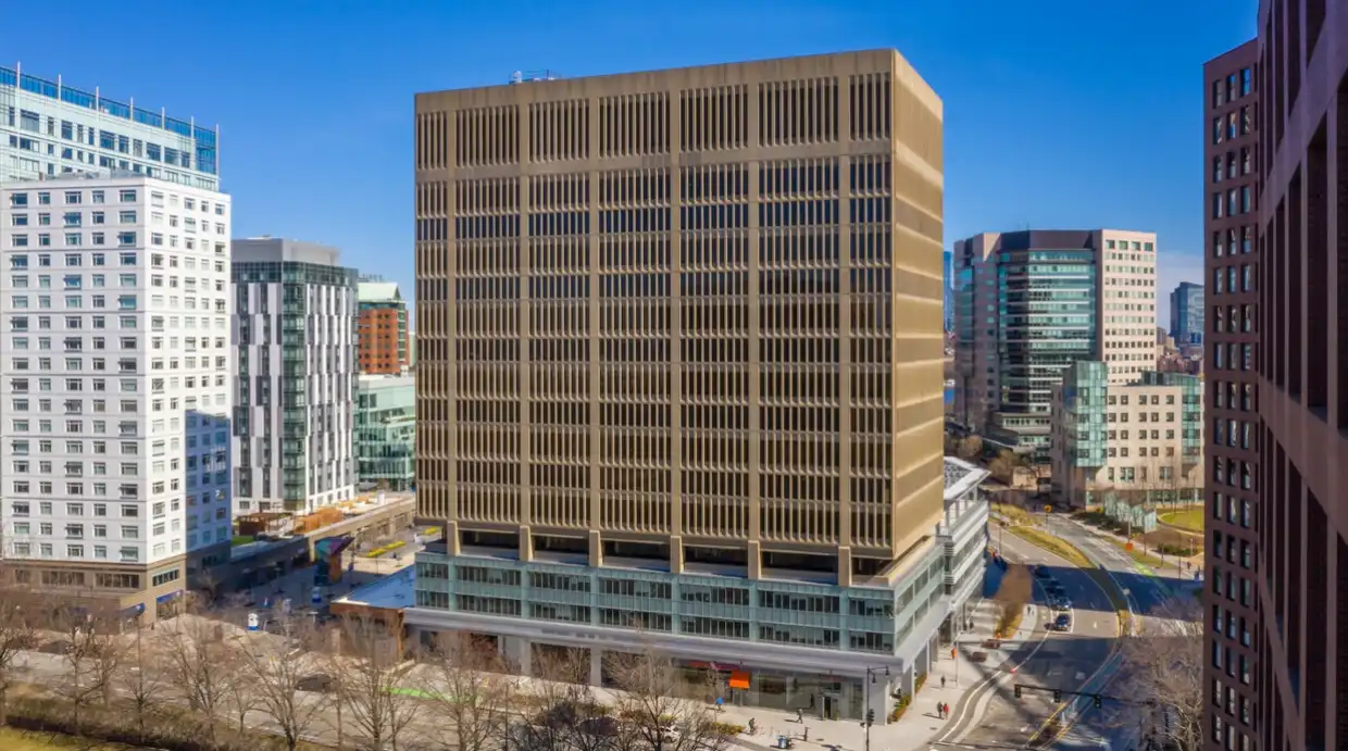 One Broadway, the home of CIC Cambridge, rising over Kendall Square